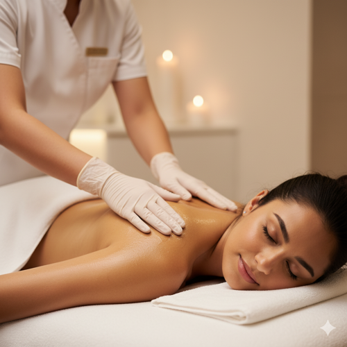 Técnica profissional de massagem relaxante